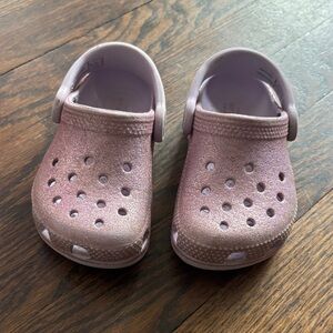 Size 6 Toddler Glitter Crocs